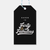 40と素晴らしい白黒 ギフトタグ (正面)