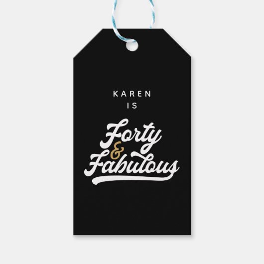 40と素晴らしい白黒 ギフトタグ (正面)