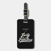 40と素晴らしい白黒 ラゲッジタグ (正面縦)