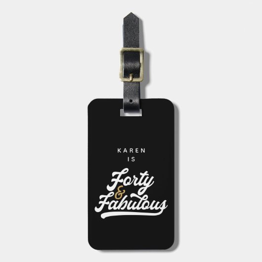 40と素晴らしい白黒 ラゲッジタグ (正面縦)