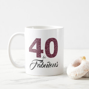 40と素晴らしい紫のグリッター40th誕生日 コーヒーマグカップ