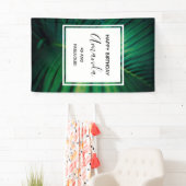 40と素晴らしい緑の熱帯リーフ誕生日 横断幕 (インサイチュ)