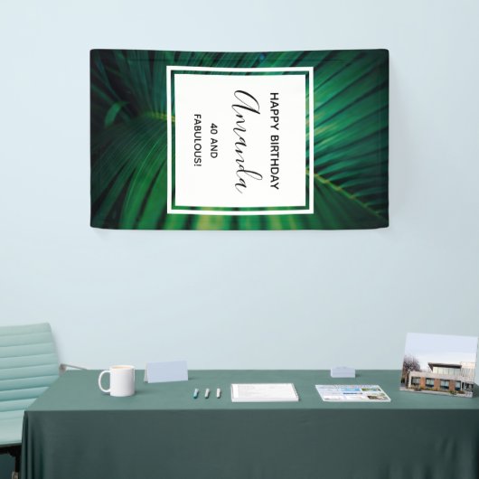 40と素晴らしい緑の熱帯リーフ誕生日 横断幕 (トレードショー)