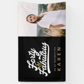 40と素晴らしい誕生日のフォトバナー 横断幕 (縦)