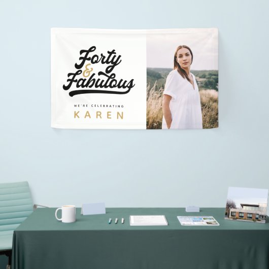 40と素晴らしい誕生日のフォトバナー 横断幕 (トレードショー)