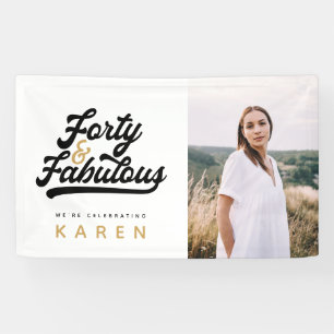 40と素晴らしい誕生日のフォトバナー 横断幕