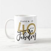 40と素晴らしい誕生日のマグカップ コーヒーマグカップ (左)