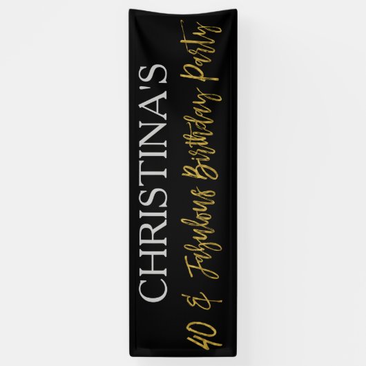 40と素晴らしい誕生日バナー 横断幕 (縦)