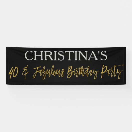 40と素晴らしい誕生日バナー 横断幕 (横)