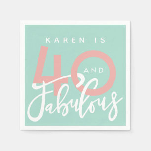 40と素晴らしい誕生日パーティーのナプキン スタンダードカクテルナプキン