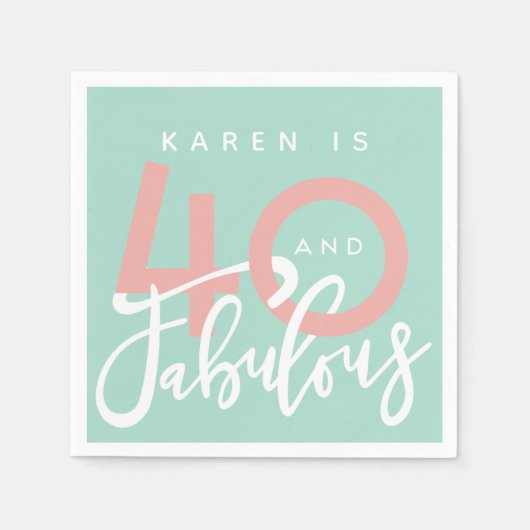40と素晴らしい誕生日パーティーのナプキン スタンダードカクテルナプキン (正面)