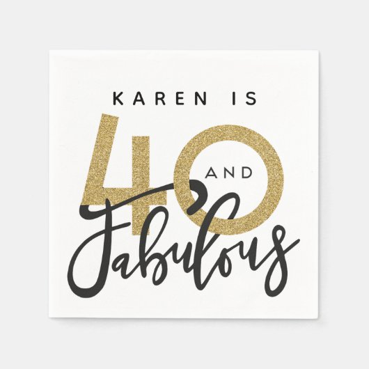 40と素晴らしい誕生日パーティーのナプキン スタンダードカクテルナプキン (正面)