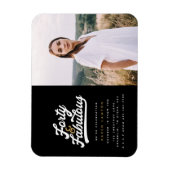 40と素晴らしい誕生日パーティーの写真の招待状 マグネット (縦)