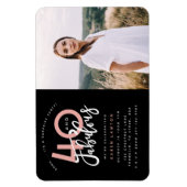 40と素晴らしい誕生日パーティーの写真の招待状 マグネット (縦)