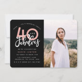 40と素晴らしい誕生日パーティーの写真の招待状 招待状 (正面)