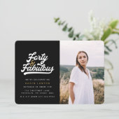 40と素晴らしい誕生日パーティーの写真の招待状 招待状 (スタンド正面)