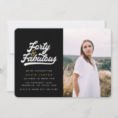 40と素晴らしい誕生日パーティーの写真の招待状 招待状 (正面)