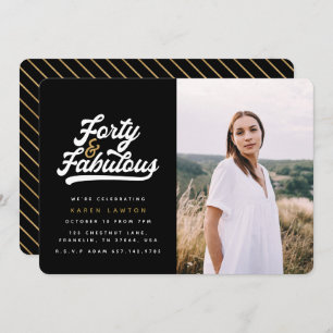 40と素晴らしい誕生日パーティーの写真の招待状 招待状