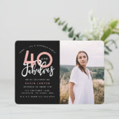 40と素晴らしい誕生日パーティーの写真の招待状 招待状 (スタンド正面)