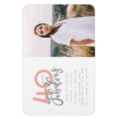 40と素晴らしい誕生日パーティーの写真の招待状ma マグネット (縦)