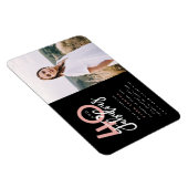 40と素晴らしい誕生日パーティーの写真の招待状ma マグネット (右側)