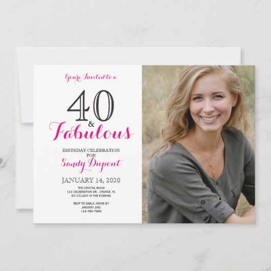 40と素晴らしい誕生日パーティーの招待 招待状 (正面)