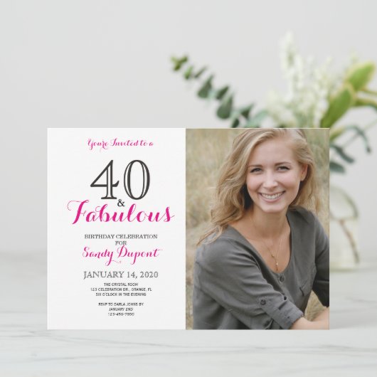 40と素晴らしい誕生日パーティーの招待 招待状 (スタンド正面)