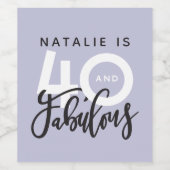 40と素晴らしい誕生日パーティーラベル ワインラベル (シングルラベル)