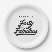 40と素晴らしい誕生日パーティー紙プレート ペーパープレート (正面)