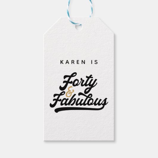 40と素晴らしい誕生日パーティー ギフトタグ (正面)