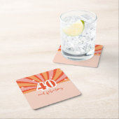 40と素晴らしい誕生日パーティー スクエアペーパーコースター (インサイチュ)
