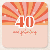 40と素晴らしい誕生日パーティー スクエアペーパーコースター (正面)