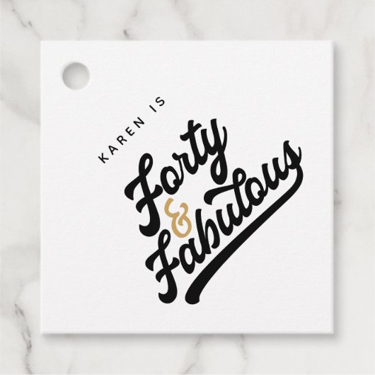 40と素晴らしい誕生日パーティー フェイバータグ (正面)