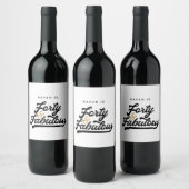 40と素晴らしい誕生日パーティー ワインラベル (ボトル)