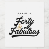 40と素晴らしい誕生日パーティー ワインラベル (シングルラベル)