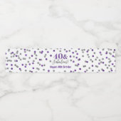 40と素晴らしい誕生日パープルシルバー紙吹雪 ペットボトルラベル (シングルラベル)