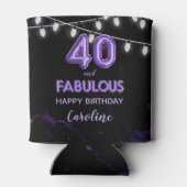 40と素晴らしい誕生日パープルブラックバルーンライト 缶クーラー (裏面)