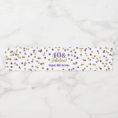 40と素晴らしい誕生日パープル金ゴールド紙吹雪 ペットボトルラベル (シングルラベル)