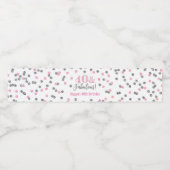 40と素晴らしい誕生日ピンクシルバー紙吹雪 ペットボトルラベル (シングルラベル)