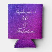 40と素晴らしい誕生日ピンクパープルグリッター グラデーション 缶クーラー (正面)