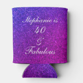 40と素晴らしい誕生日ピンクパープルグリッター グラデーション 缶クーラー (裏面)