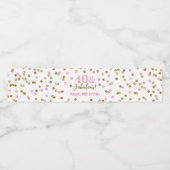 40と素晴らしい誕生日ピンク金ゴールド紙吹雪 ペットボトルラベル (シングルラベル)