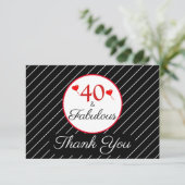 40と素晴らしい誕生日フォトブラックサンキューカード サンキューカード (スタンド正面)