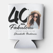 40と素晴らしい誕生日モダンシンプルのカスタム写真 缶クーラー (正面)