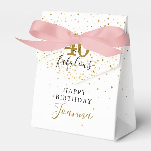 40と素晴らしい誕生日金ゴールドとブラックエレガント フェイバーボックス (正面サイド)