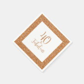40と素晴らしい誕生日金ゴールドグリッター スタンダードカクテルナプキン (角)
