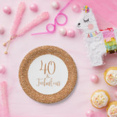 40と素晴らしい誕生日金ゴールドグリッター ペーパープレート (パーティー)