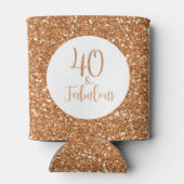 40と素晴らしい誕生日金ゴールドグリッター 缶クーラー (裏面)