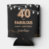 40と素晴らしい誕生日金ゴールドブラックバルーンライト 缶クーラー (裏面)