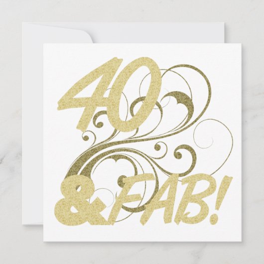 40と素晴らしい誕生日 カード (正面)